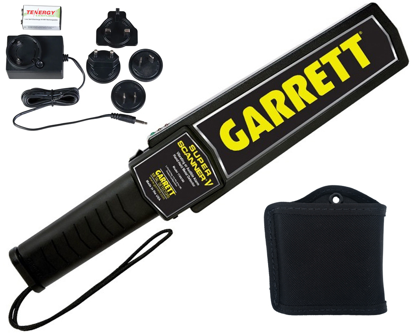 Garrett Superscanner V Security Metalldetektor mit 9 V Akku, Ladegerät und Holster