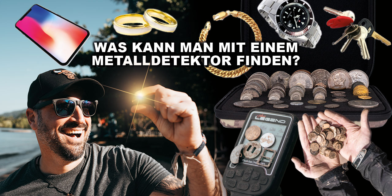 Metallobjekte wie Schmuck, Münzen und Schrift "Was kann man mit einem Metalldetektor finden?"