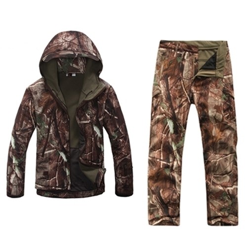 Winter Camouflage Kleidung dunkel bestehend aus Jacke & Hose mit Innenfutter XL